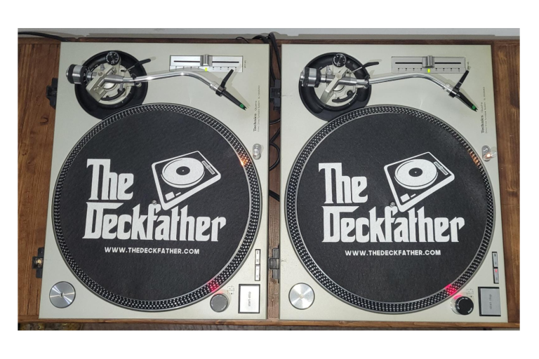 2 x Technics 1200 with The Deckfather Slipmat